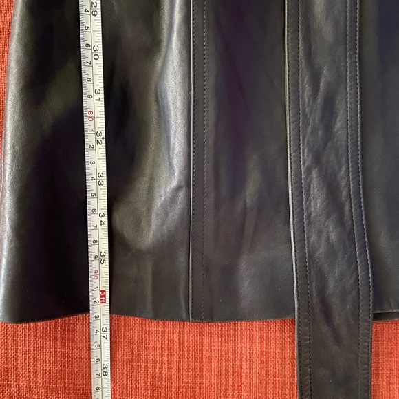 Versace navy leather trench coat - Picture 12 of 12